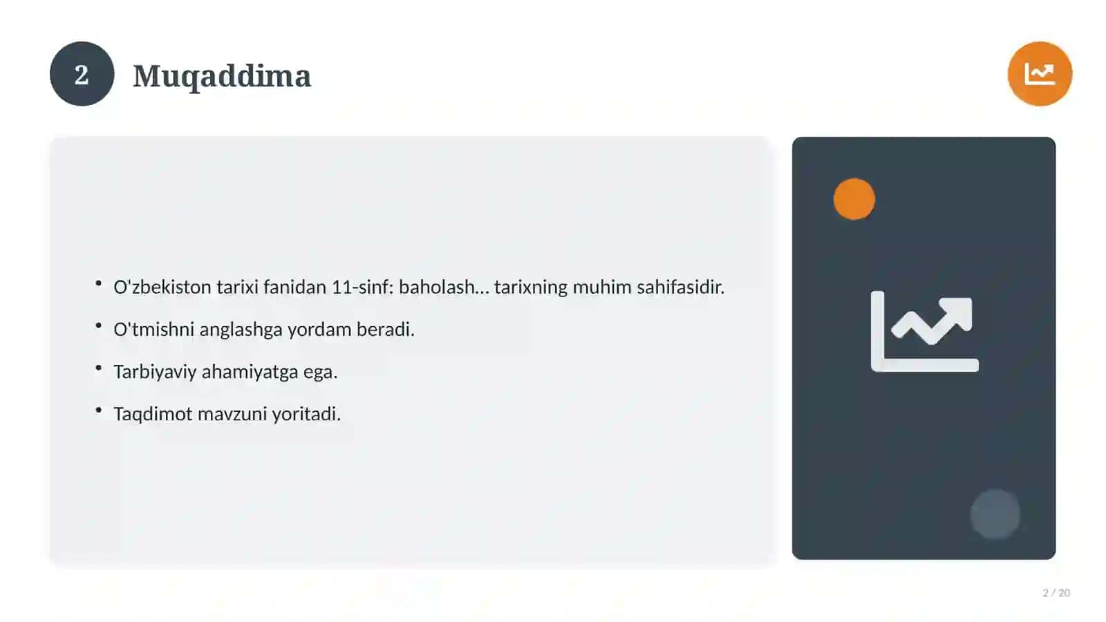 O'zbekiston tarixi fanidan 11-sinf: baholash mezonlari va rubrika 2