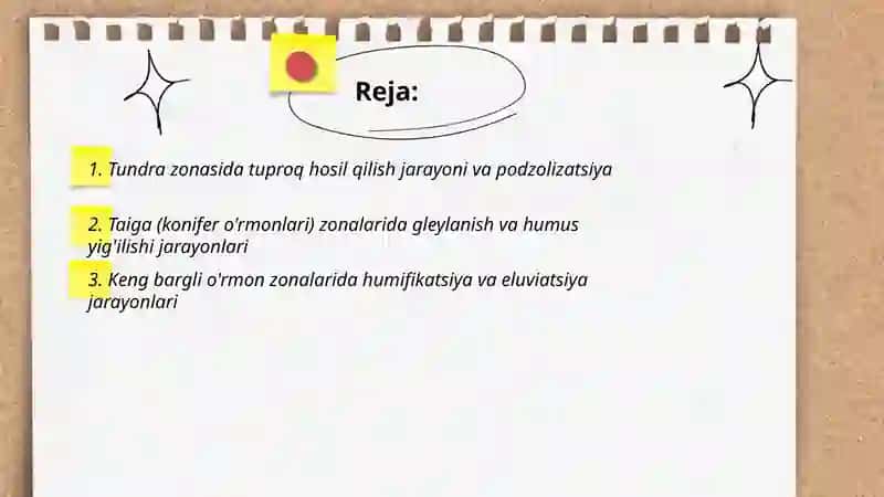 Geografik zonalar boʻyicha tuproq hosilqiluvchi jarayonlarni o'rganish 2