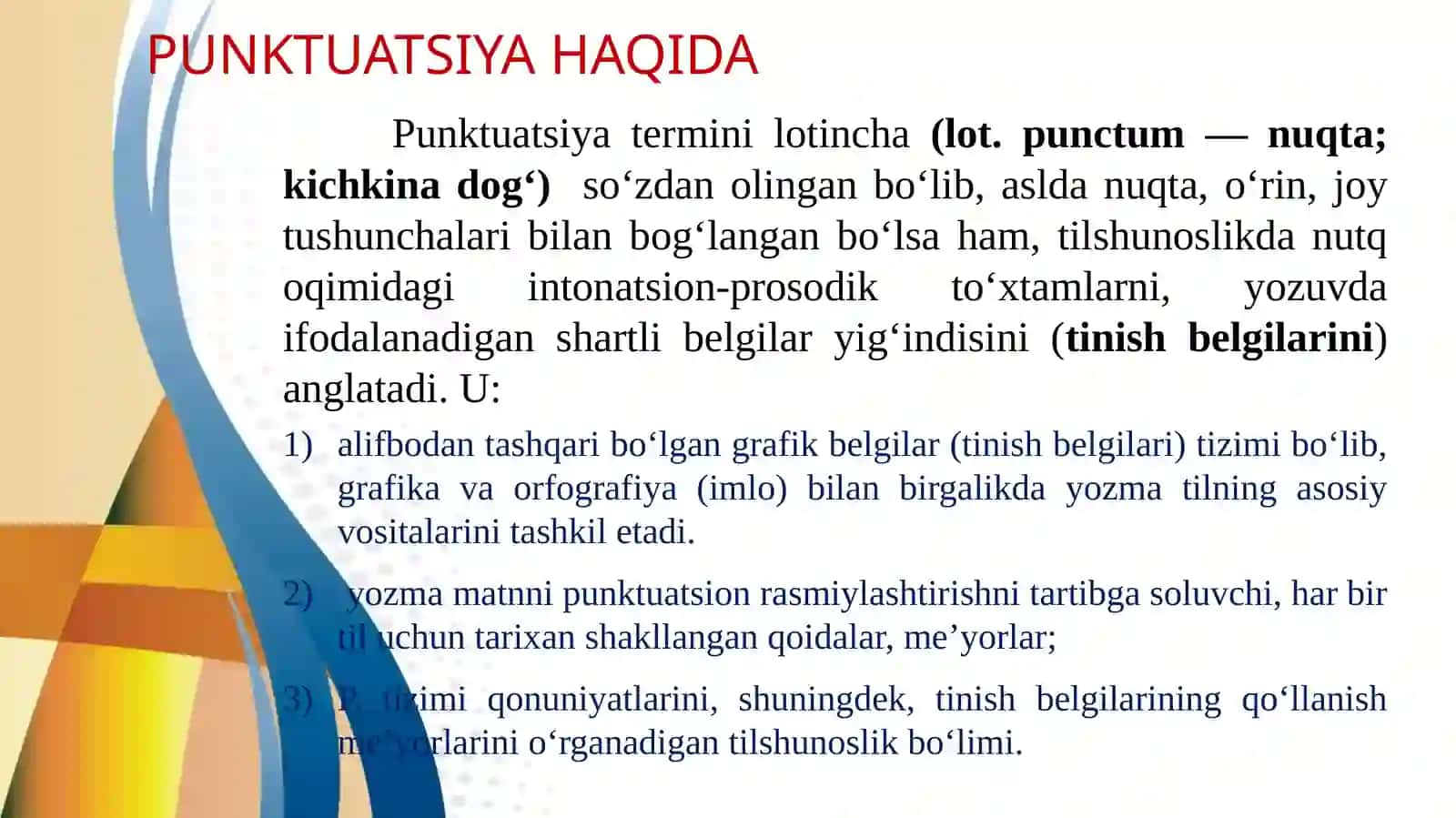 O‘zga gapli qurilmalar Tinish belgilari va uning tilshunoslikda  o‘rganilishi 2