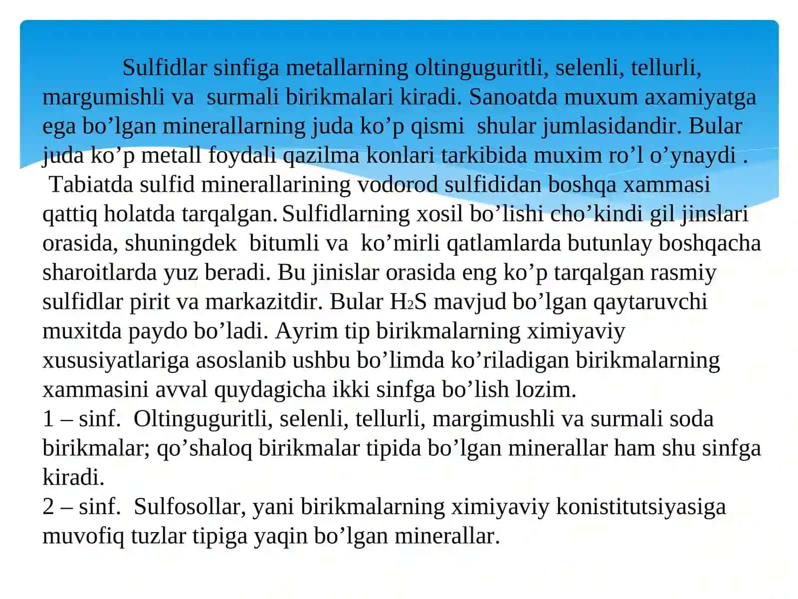 Sulfidlar sinfi 2
