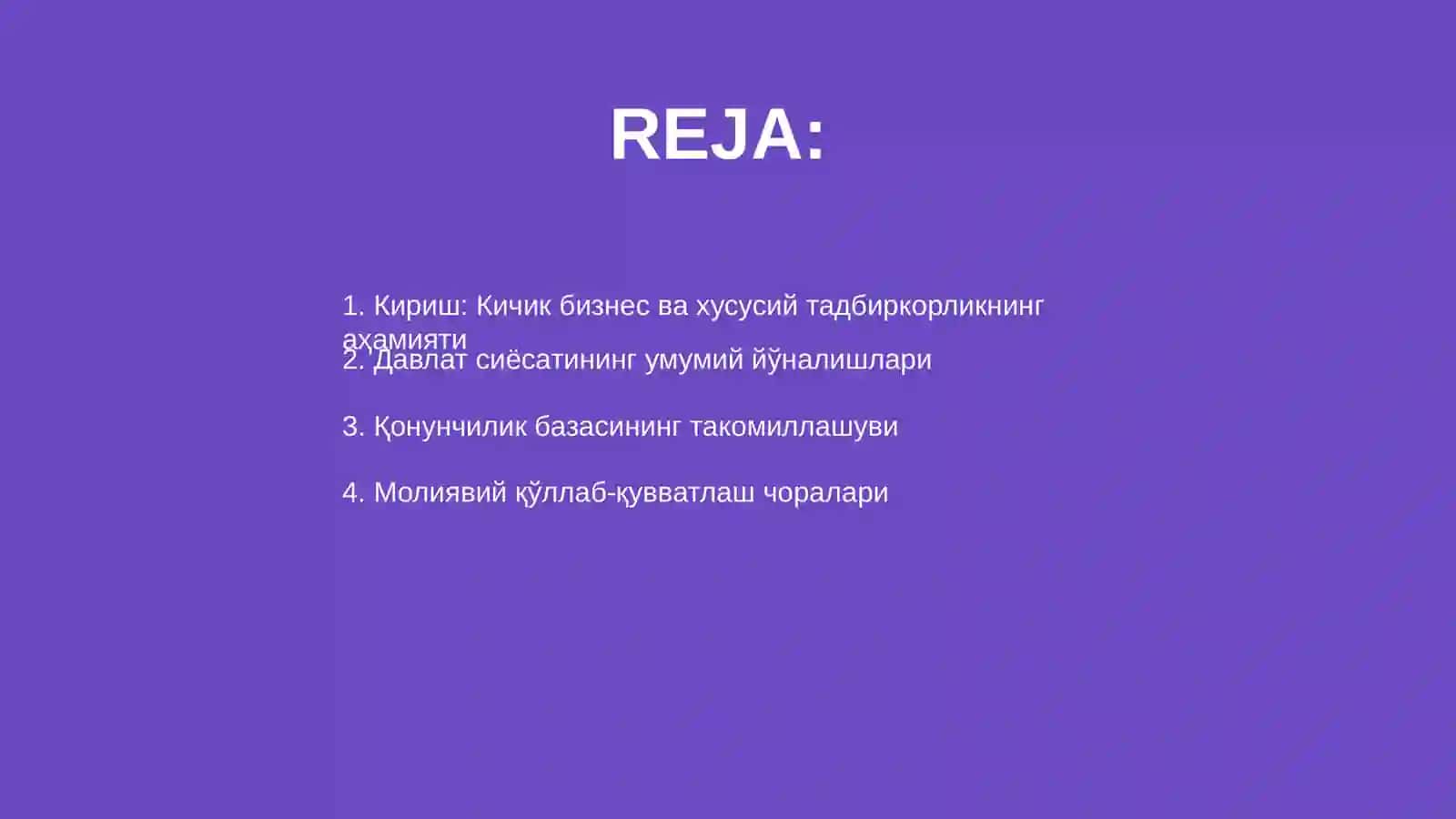 Кичик бизнес ва хусусий тадбиркорликни куллаб кувватлашда давлатнинг сиёсати 2