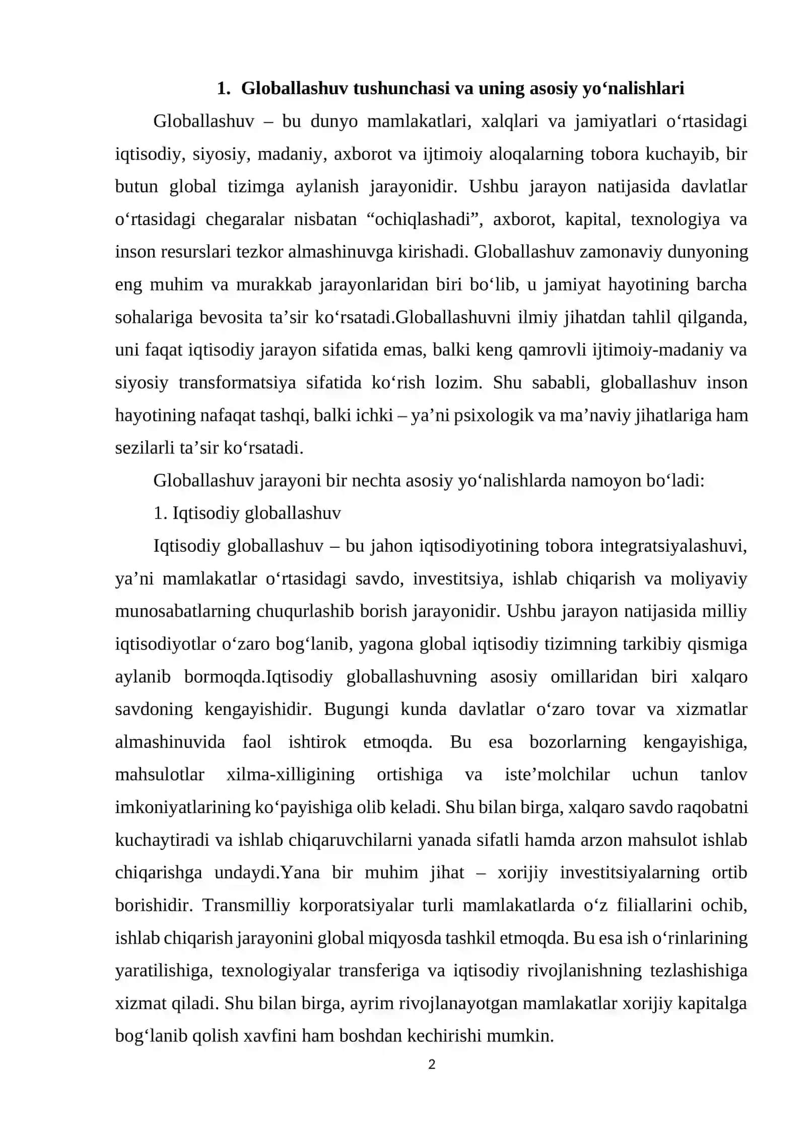 Glaballashuv jarayonlarida insoniy tuyg'ularga salbiy ta'sir va uning oqibatlari 2