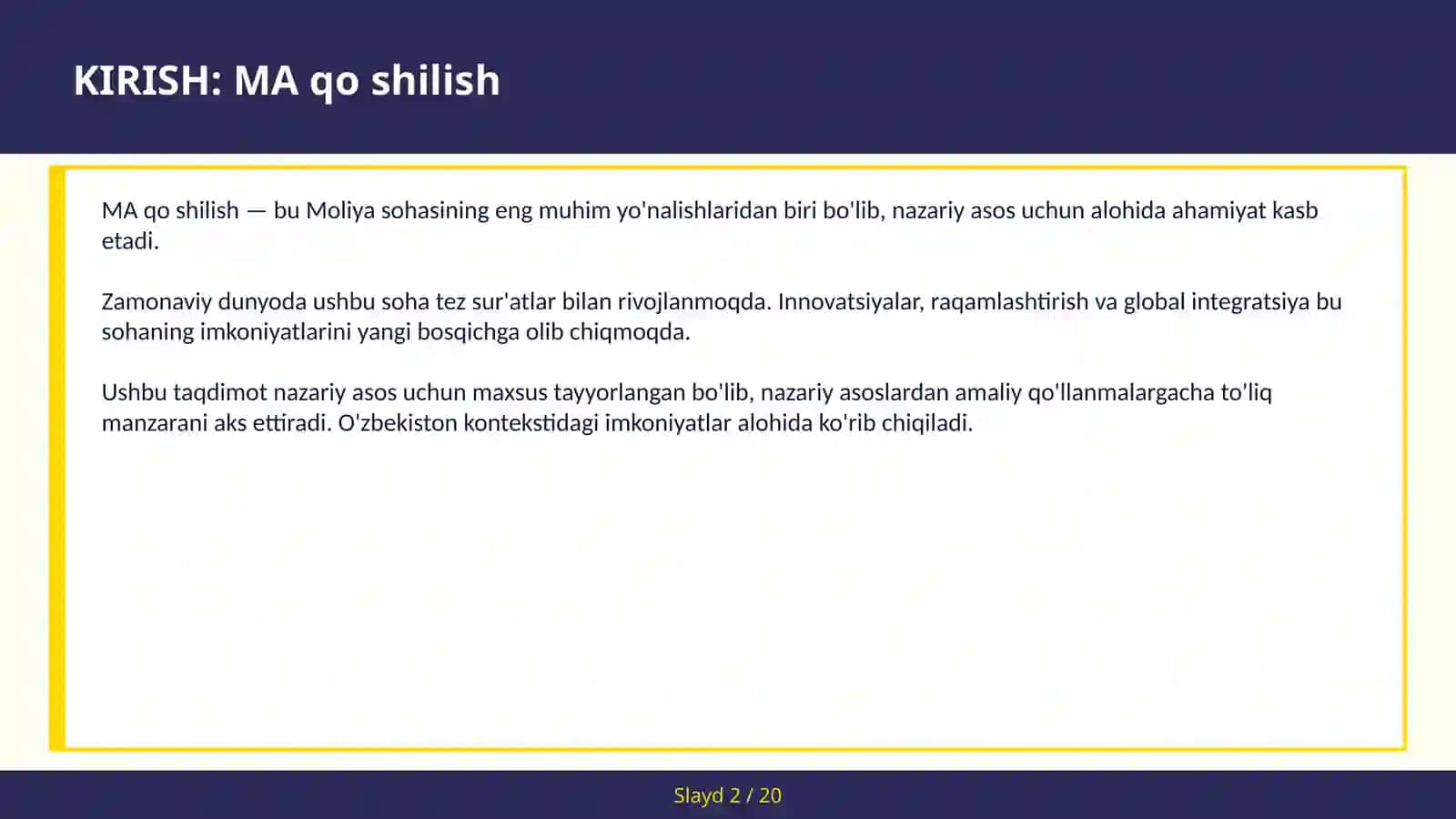 MA qo shilish 2