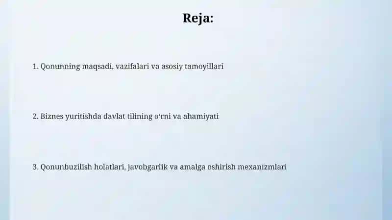 Davlat Tilini Rivojlantirishda Qabul Qilingan Qonun Hujjati 2