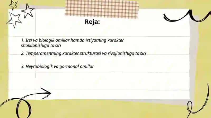 Xarakter shakllanishiga ta'sir etuvchi omillar 2