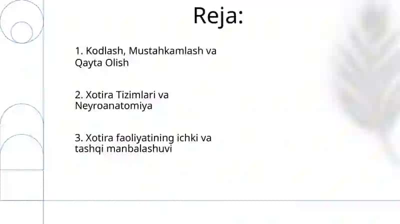 Xotira, xotiraning nerv fiziologik asoslari 2