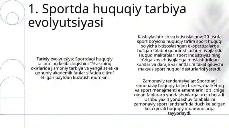 Sportda Huquqiy Talim 2