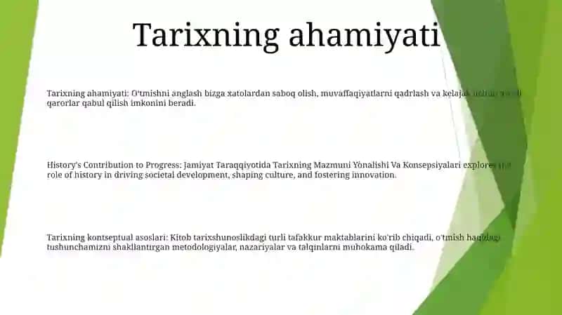 Jamiyat Taraqqiyotida Tarixning Mazmuni Yònalishi Va Konsepsiyalari 2