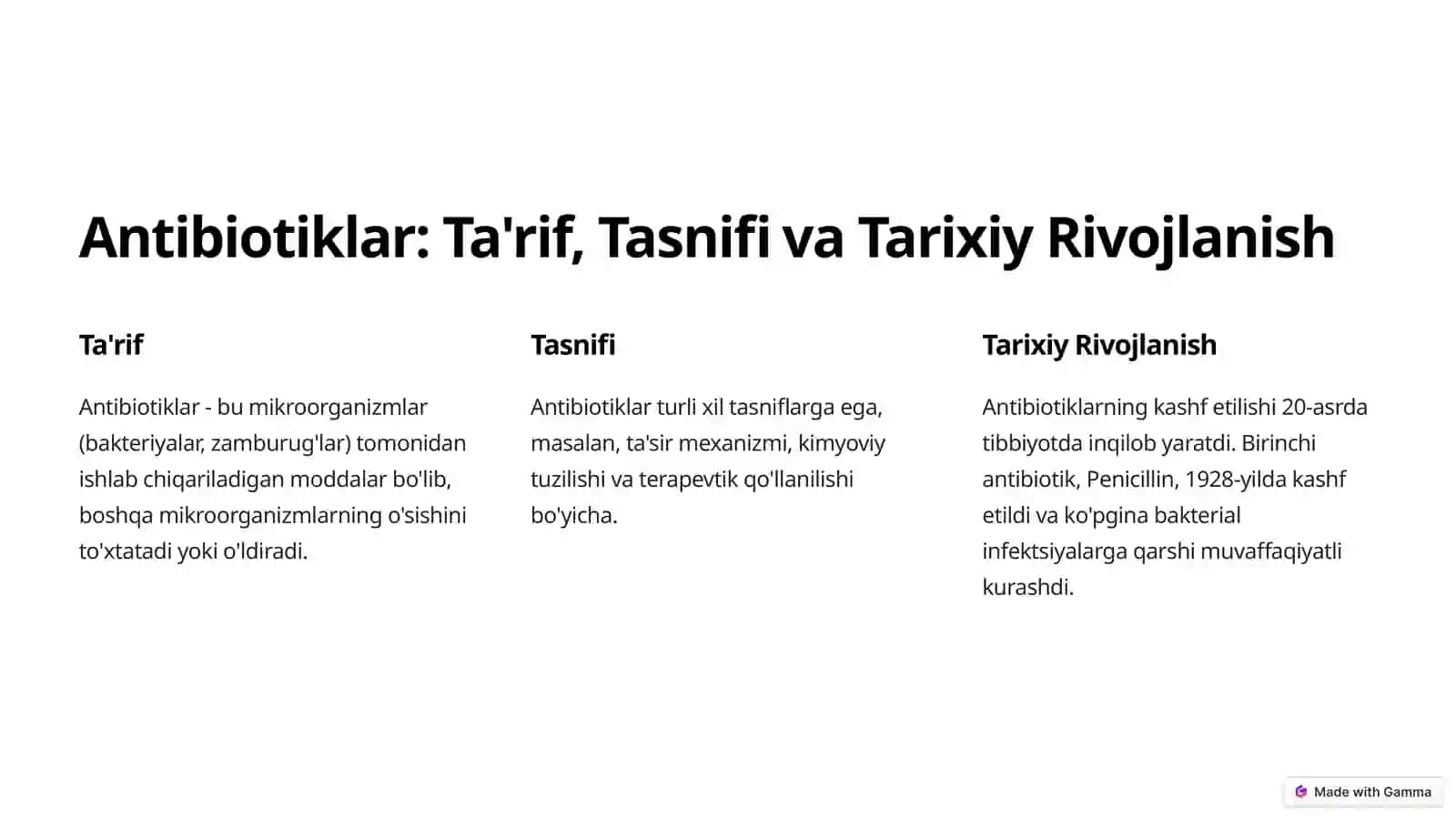 Antibiotiklar: Yuqumli Kasalliklarga Qarshi Kurash 2