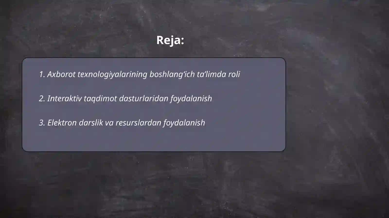 Axborot texnologiyalaridan foydalanish boshlang’ich ta’limda 2