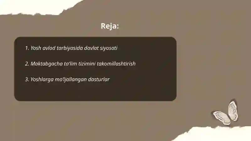 Yosh avlod tarbiyasida davlat siyosati 2