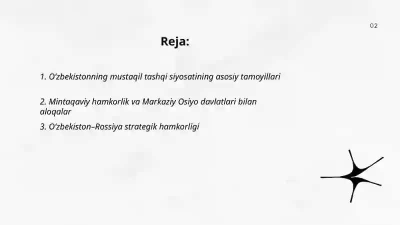 Oʻzbekistonning xalqaro aloqalari va Jahon hamjamiyatidagi oʻrni 2
