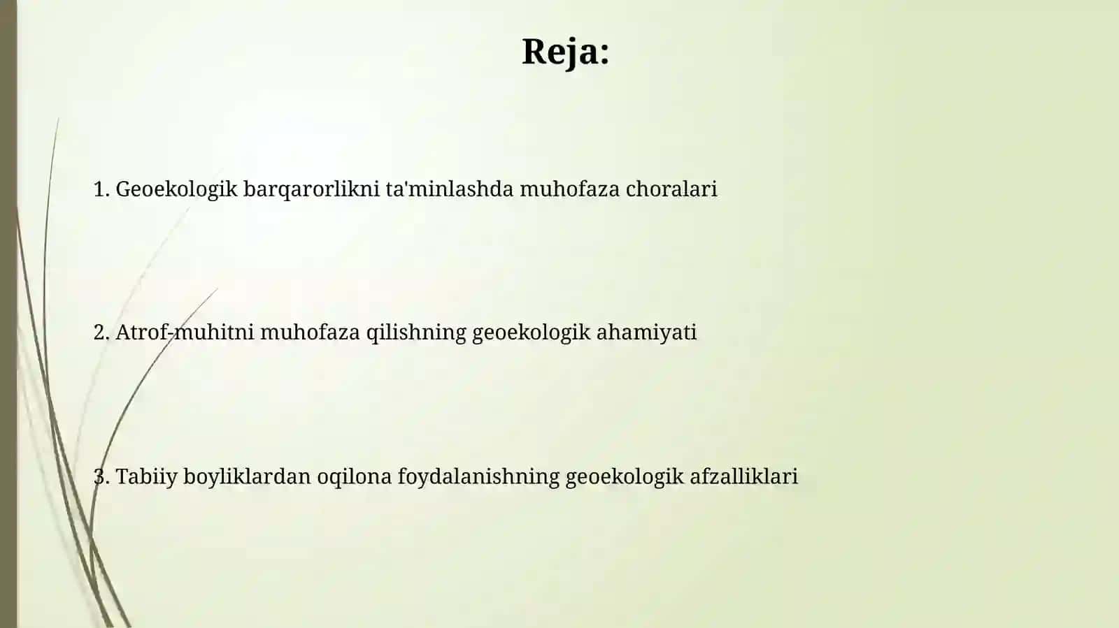 Geoekologik foydali choralari 2