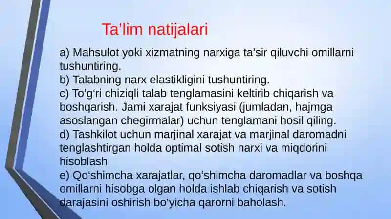 Narxlar bo‘yicha qarorlar 2