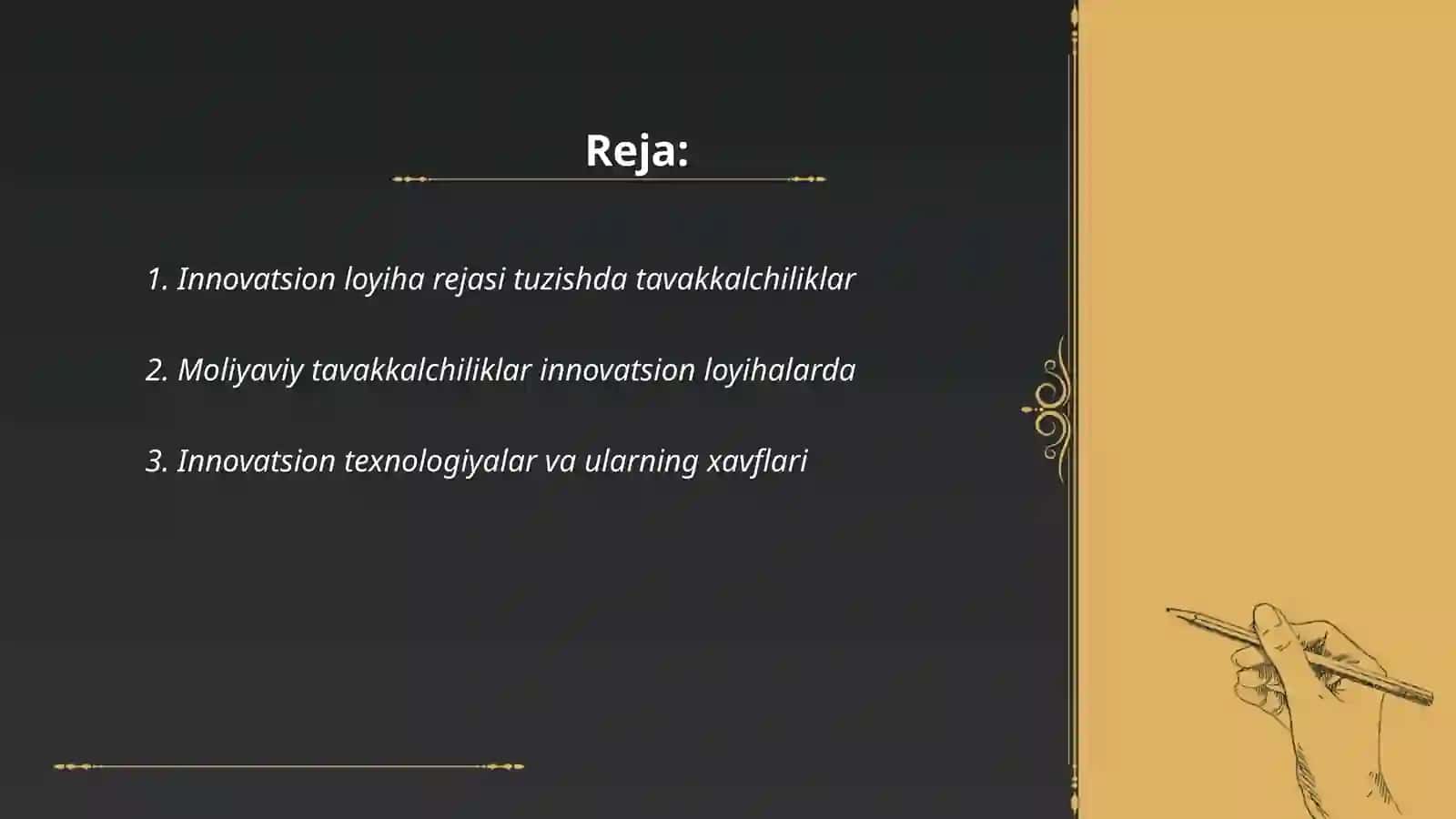Innovatsion loyiha tavakkalchiliklari 2