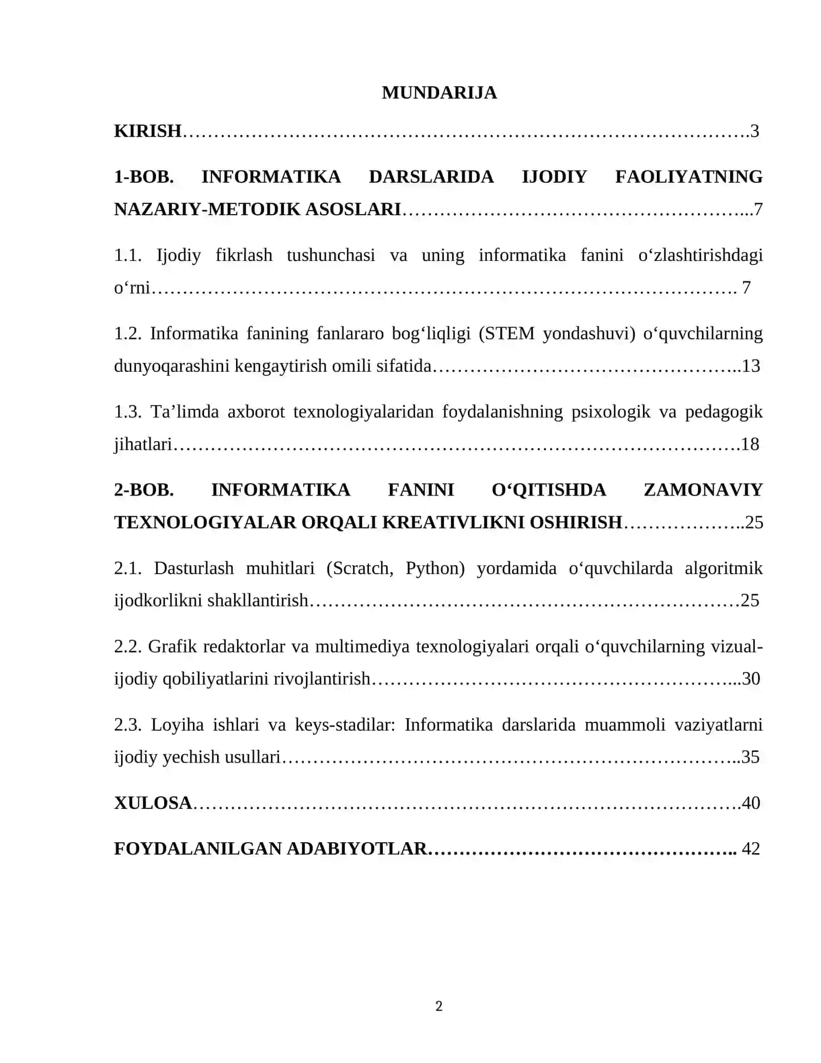 O‘quvchilarda ijodiy fikrlashni rivojlantirishda informatikaning ahamiyati 2