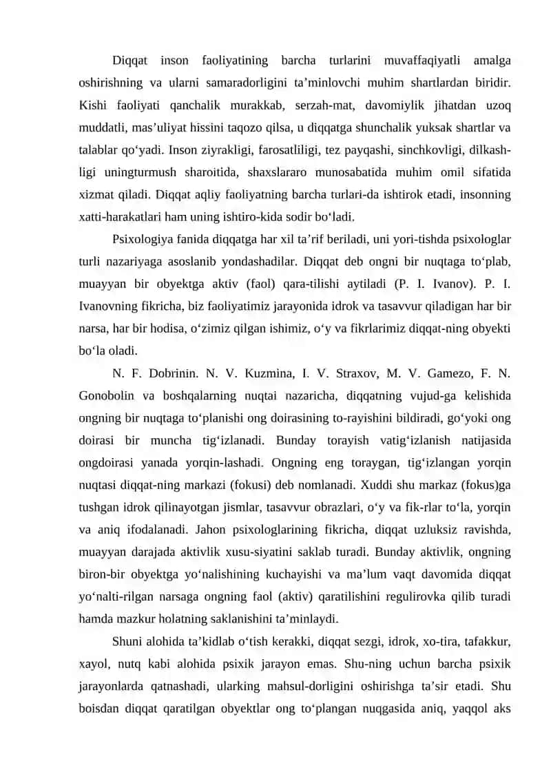 Diqqatning Funksiyalari Turlari Asosiy Xususiyatlari 2