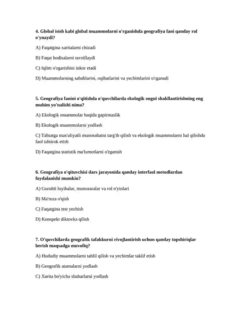 Geografiya fanidagi muammolar va ulardan talim jarayonida foydalanish 2