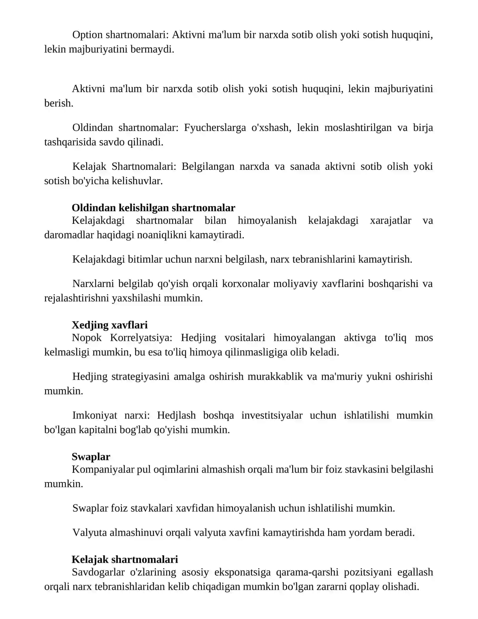 Xedjirlash moliyaviy riskni pasaytirish usuli sifatida 2