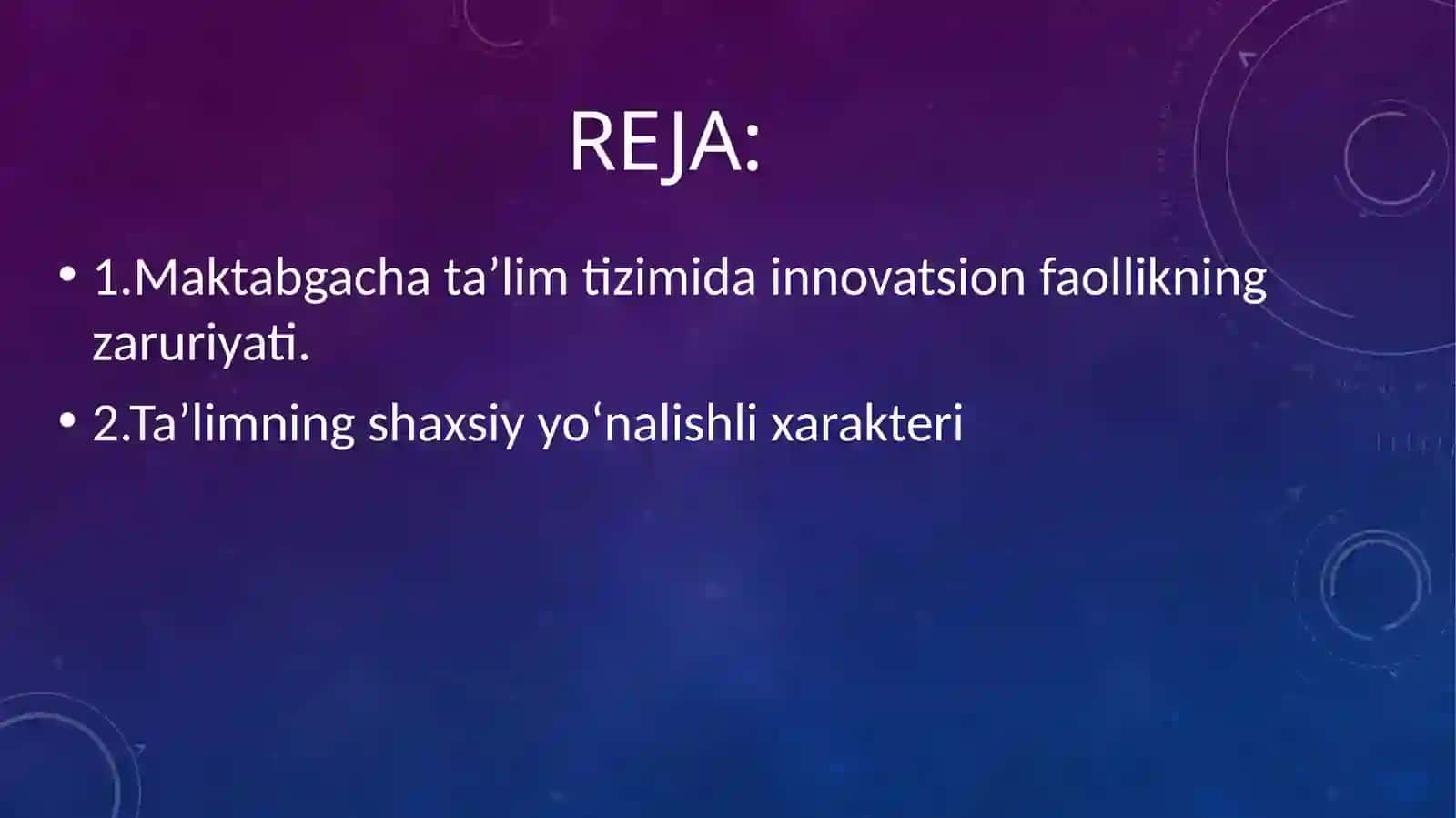 Maktabgacha ta'lim tizimining innovatsion faollik 2
