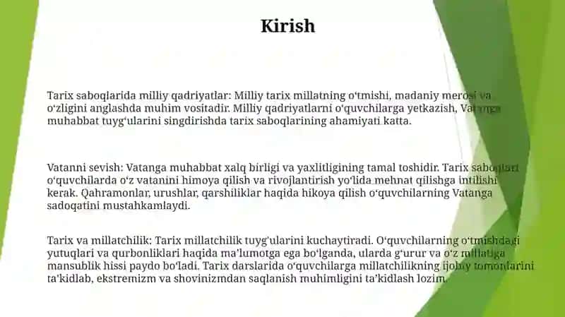 Tarix Darslarida Milliy Qadriyatlar Va Vatan Parvarlik 2