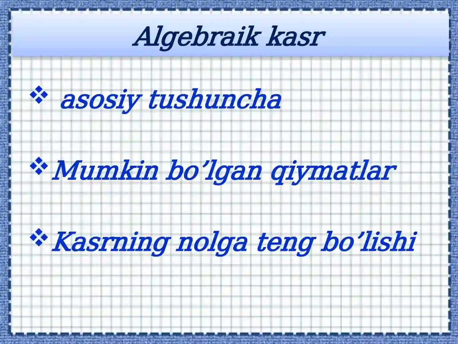 Algebraik Kasr 2