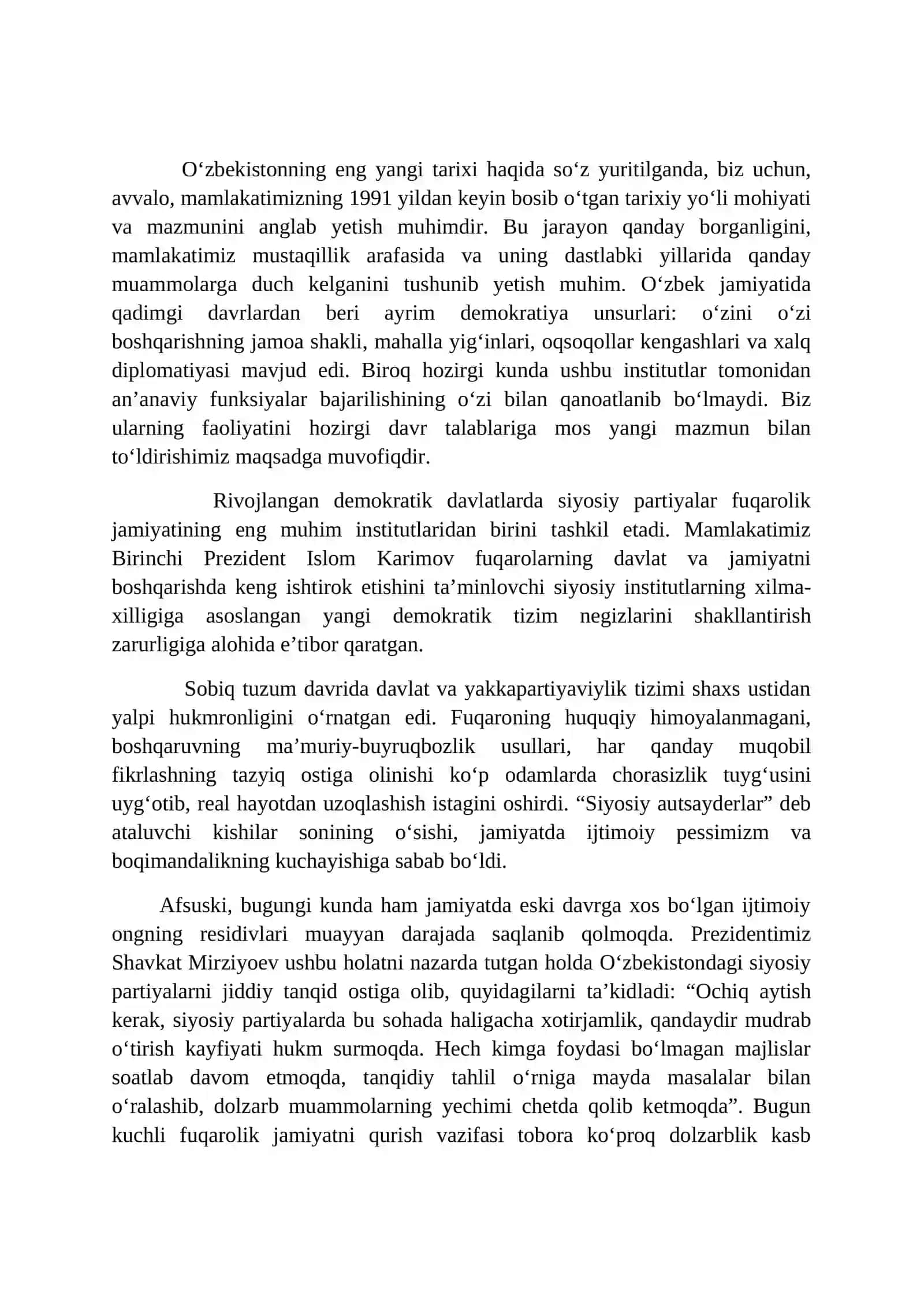 1-mavzu. Kirish.“O‘zbekistonning eng yangi tarixi” o‘quv fanining predmeti, maqsadi va vazifalari 2