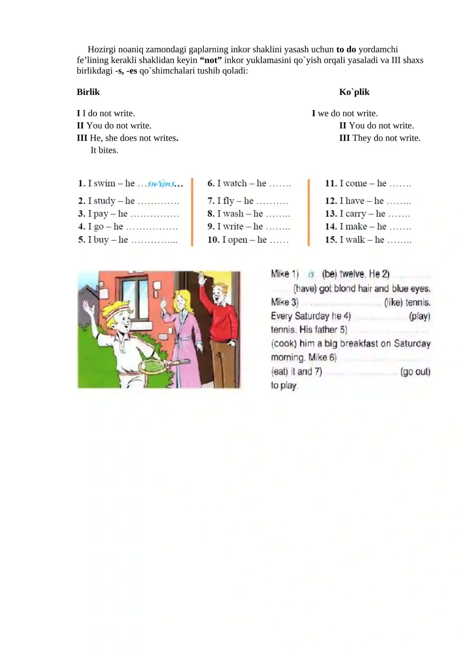 GRAMMAR: THE PRESENT INDEFINITE TENSE. PRACTICE: ASKING ABOUT PEOPLE (2 HRS.) 2