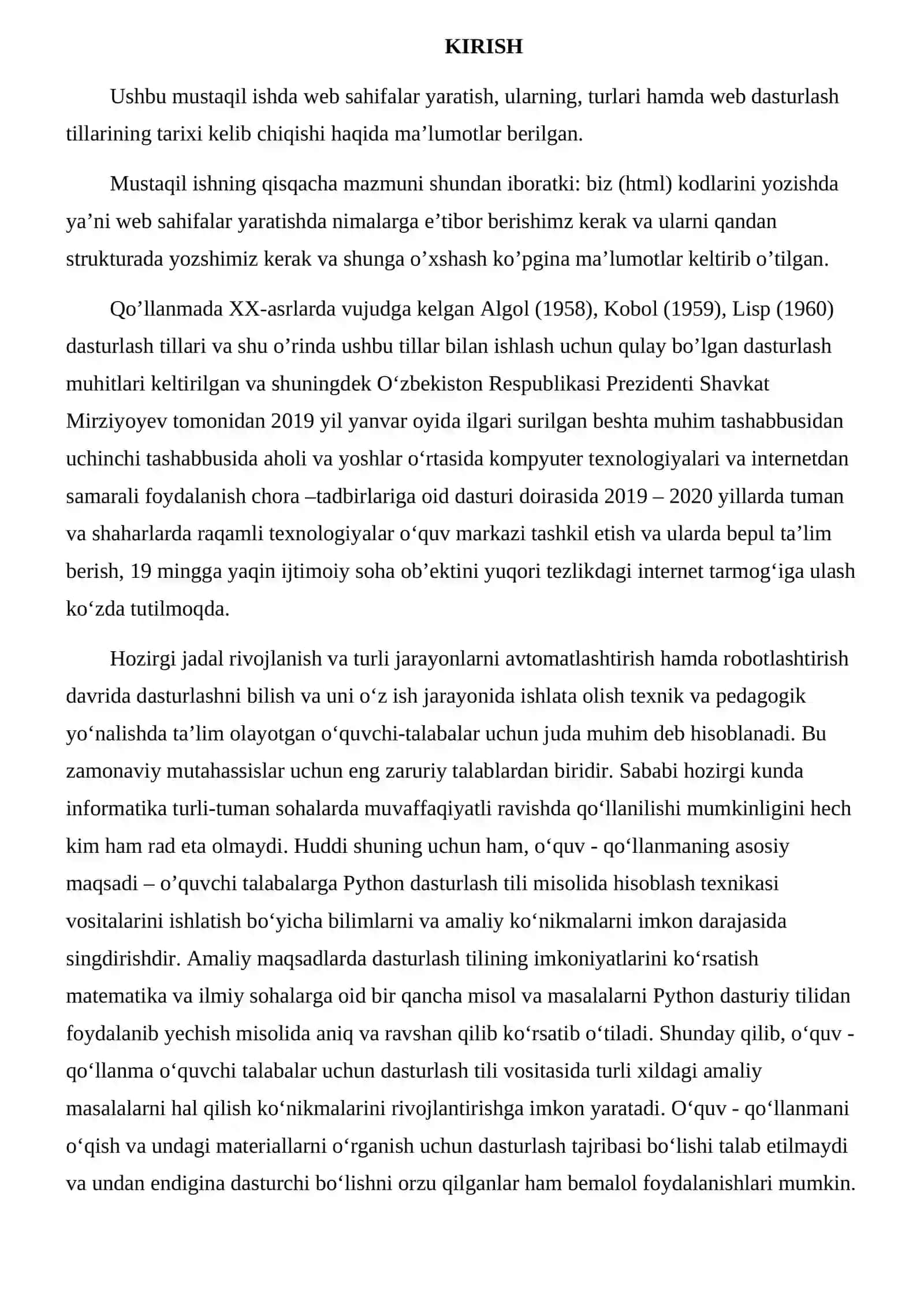 IQTISODIYOTDA AXBOROT KOMPLEKSLARI VA TEXNOLOGIYALARI FANIDAN MUSTAQIL ISH 2