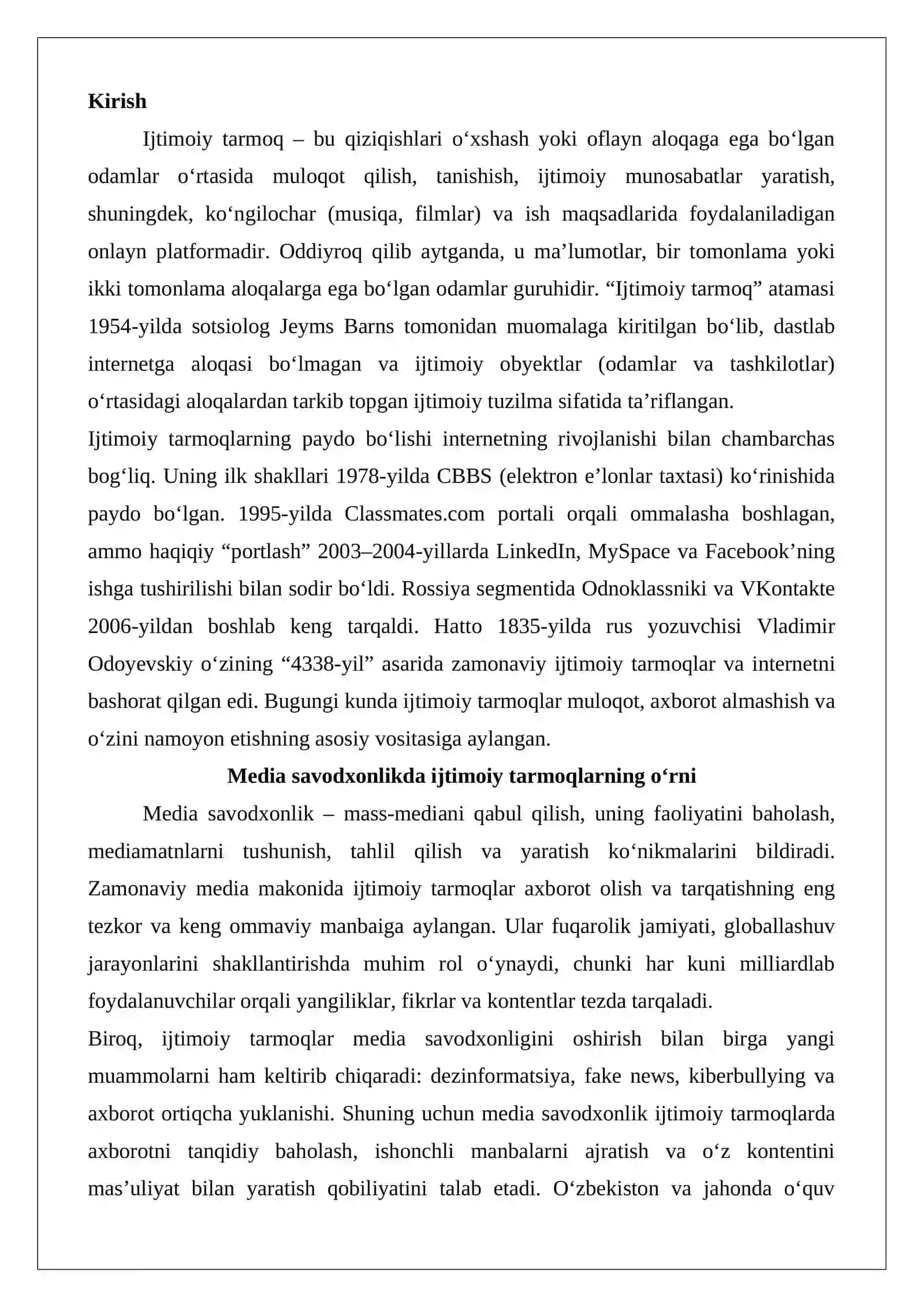 Ijtimoiy tarmoq tushunchasi va uning mohiyati 2
