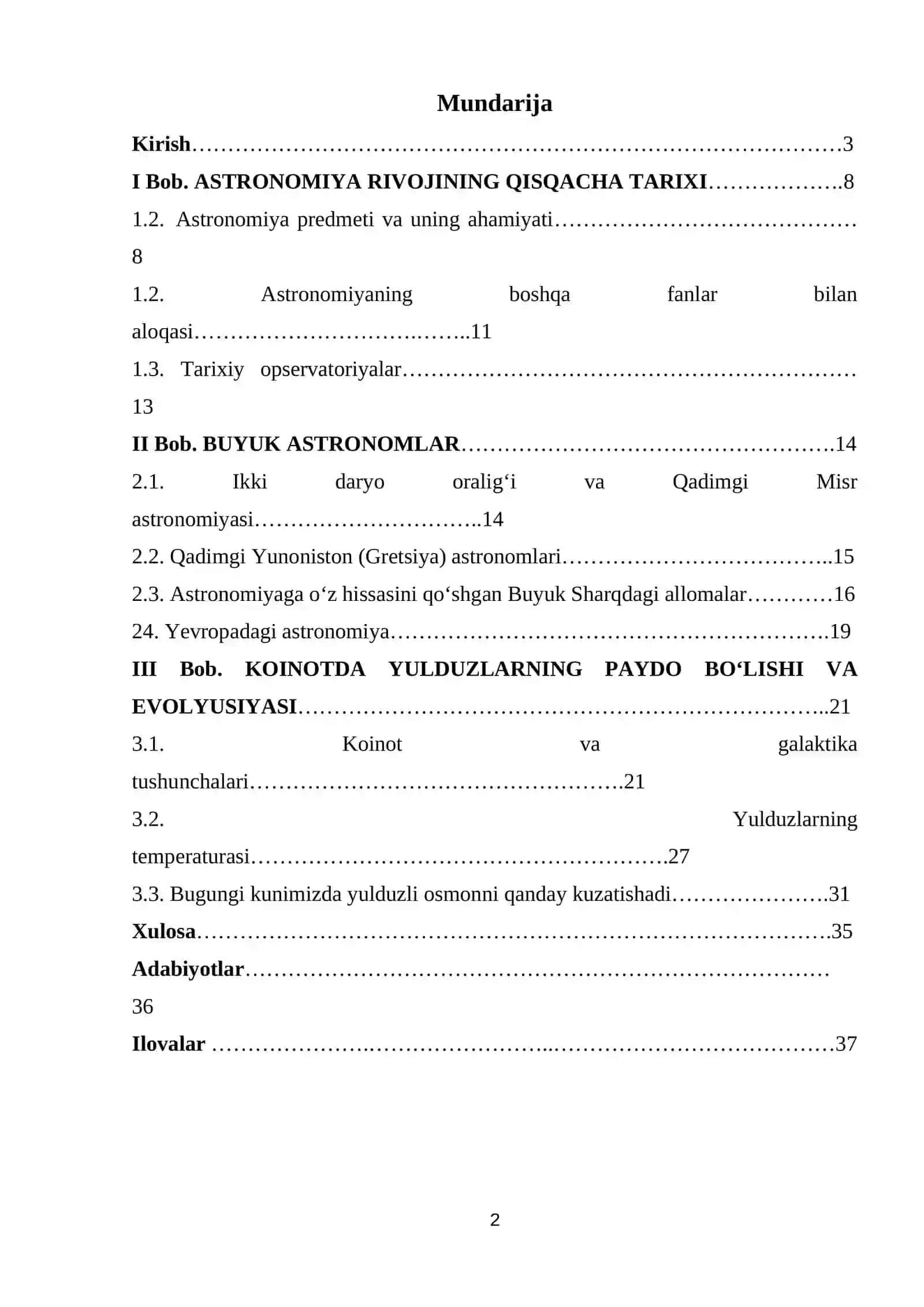 Bob. Astronomiya rivojining qisqacha tarixi 2