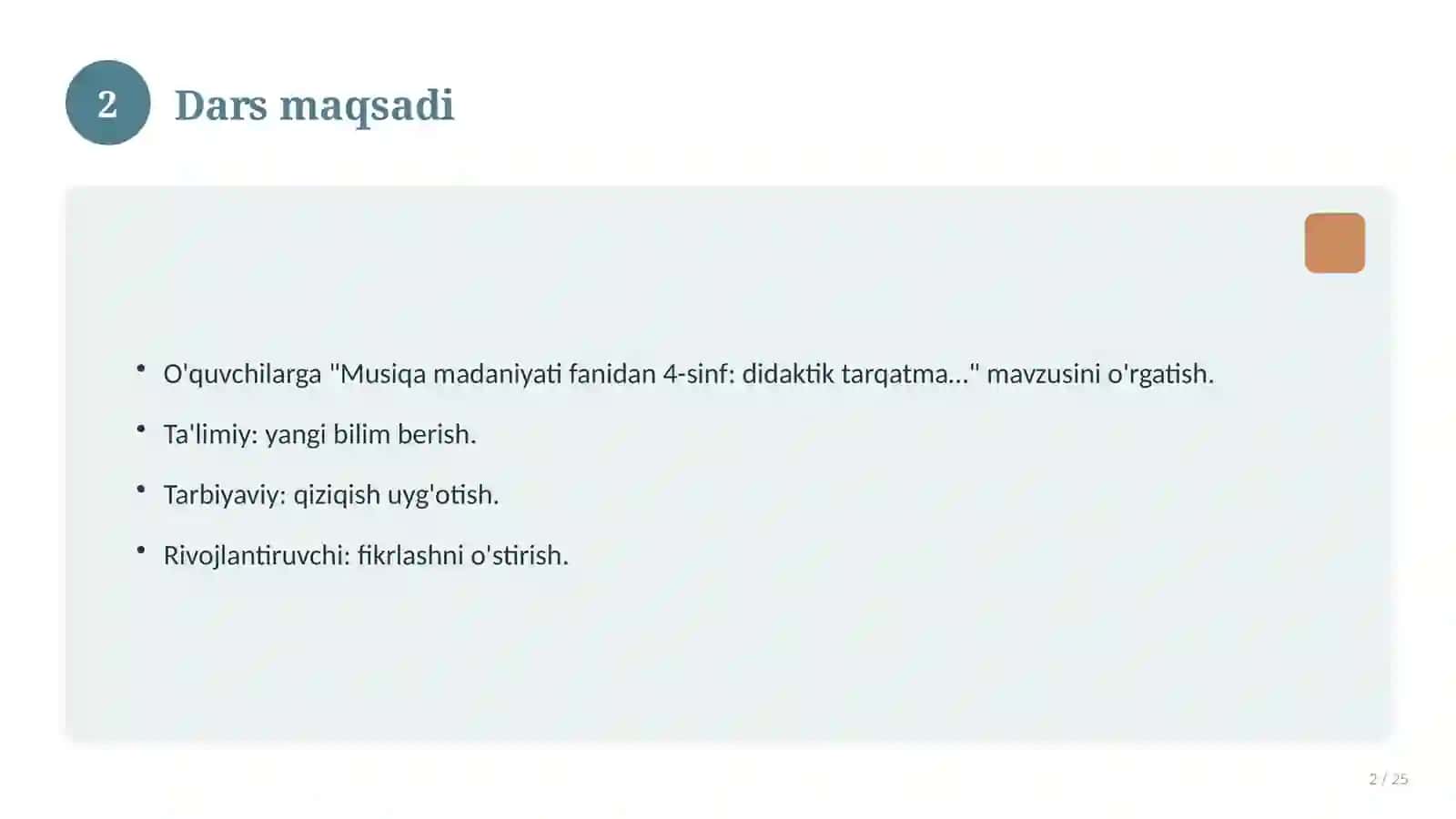 Musiqa madaniyati fanidan 4-sinf: didaktik tarqatma materiallar 2