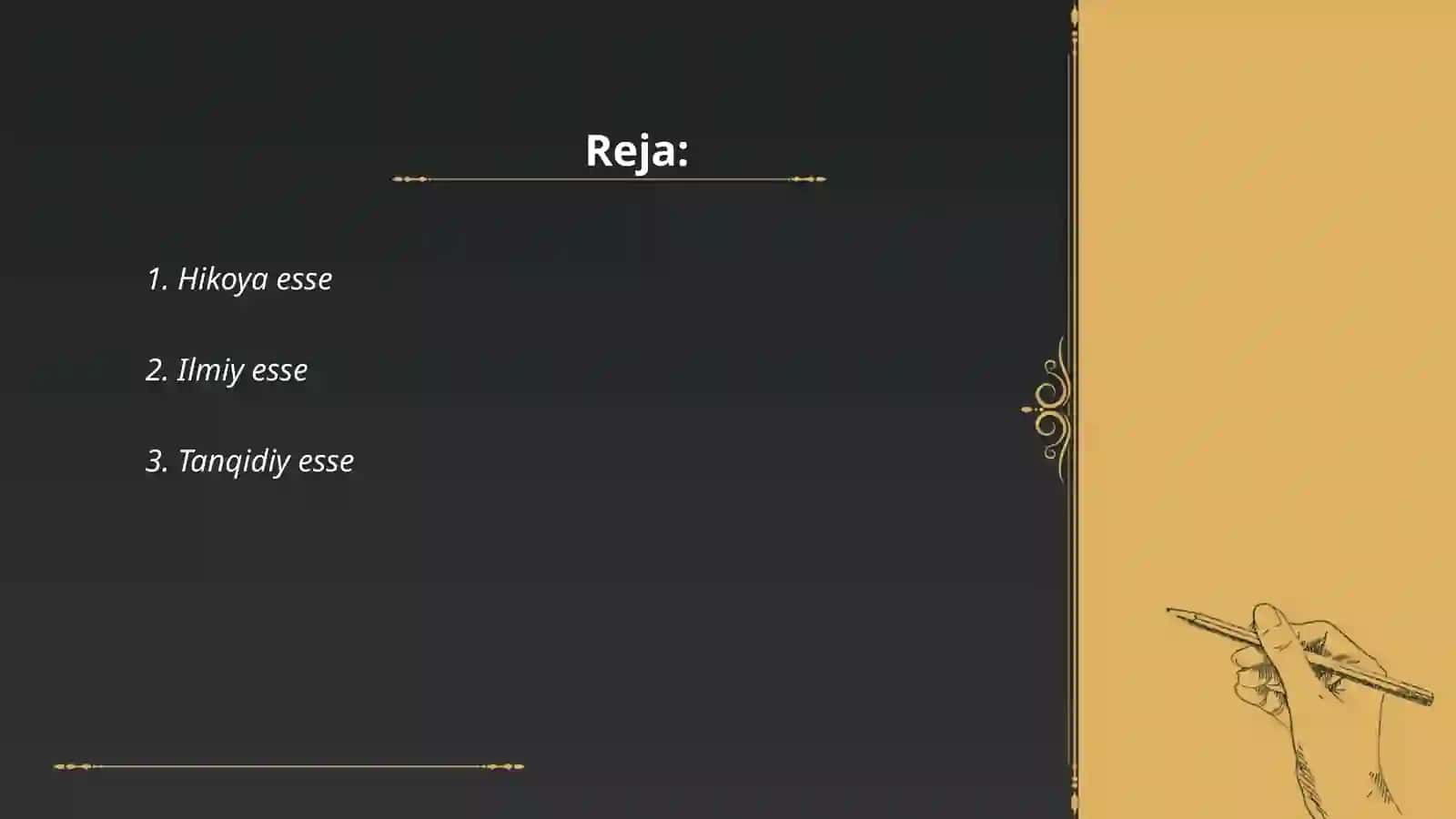 Esse va Esse turlari 2