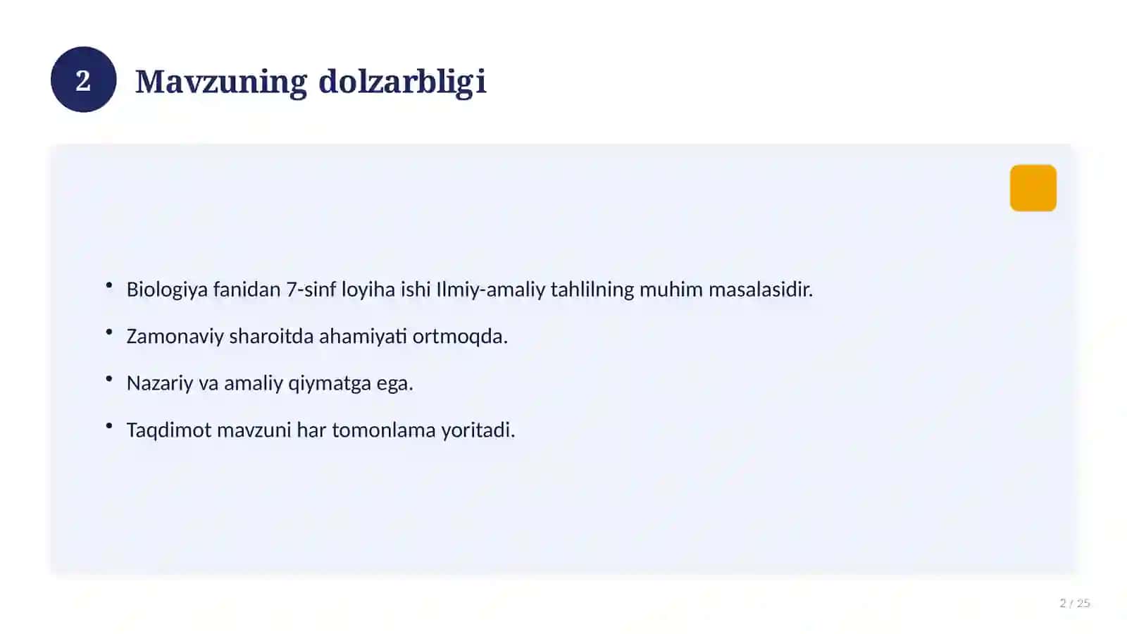 Biologiya fanidan 7-sinf loyiha ishi 2