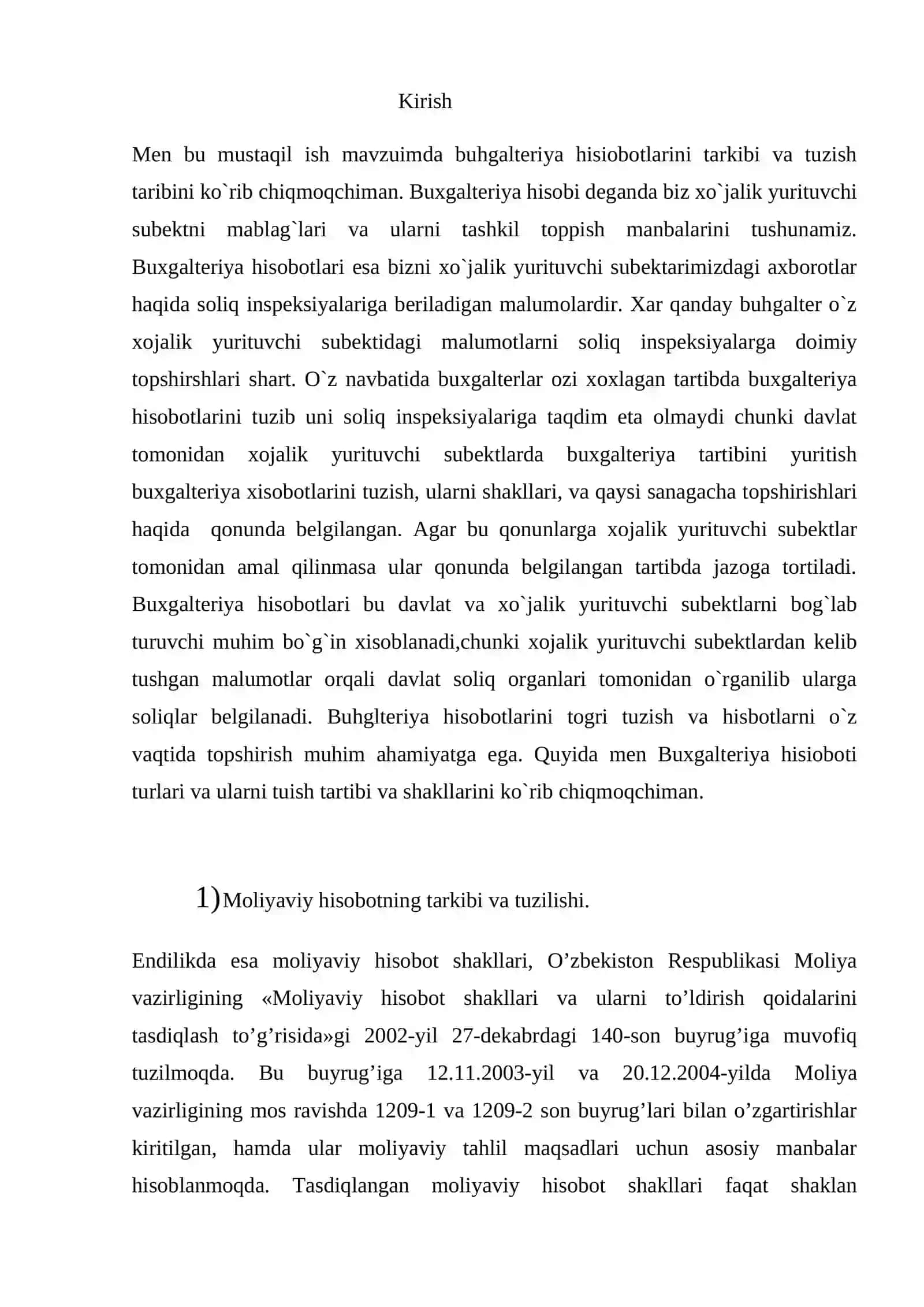 Moliyaviy xisobotlarni tarkibi va tuizsh tartibi 2