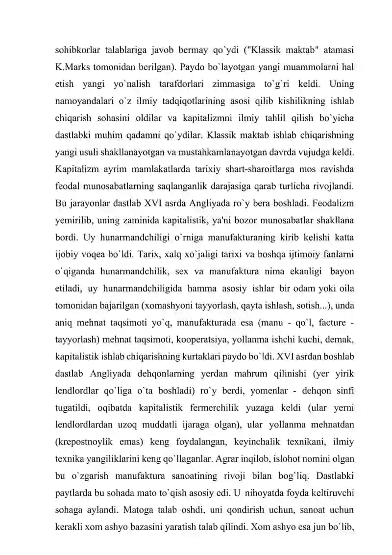 ANGLIYA VA FRANSIYADA KLASSIK IQTISODIY MAKTABNING VUJUDGA KELISHI VA RIVOJLANISHI. 2