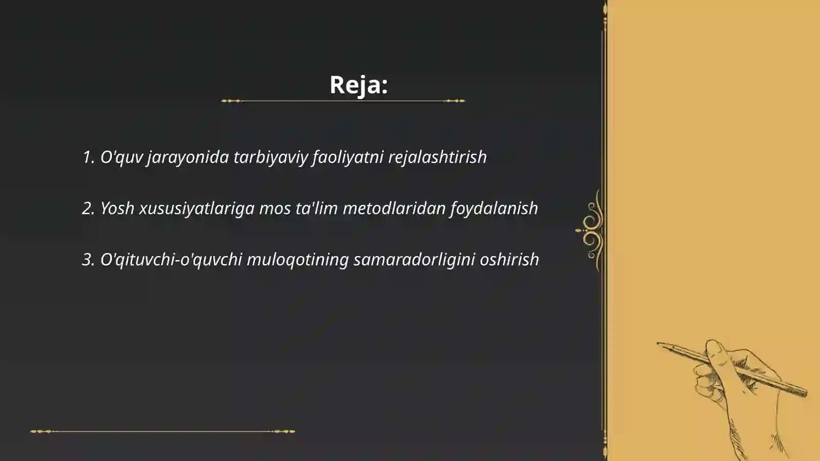 O'quv jarayonida tarbiyaviy faoliyatni rejalashtirish 2
