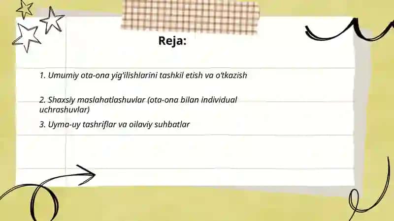 Umumiy ota-ona yigʻilishlarini tashkil etish va oʻtkazish 2
