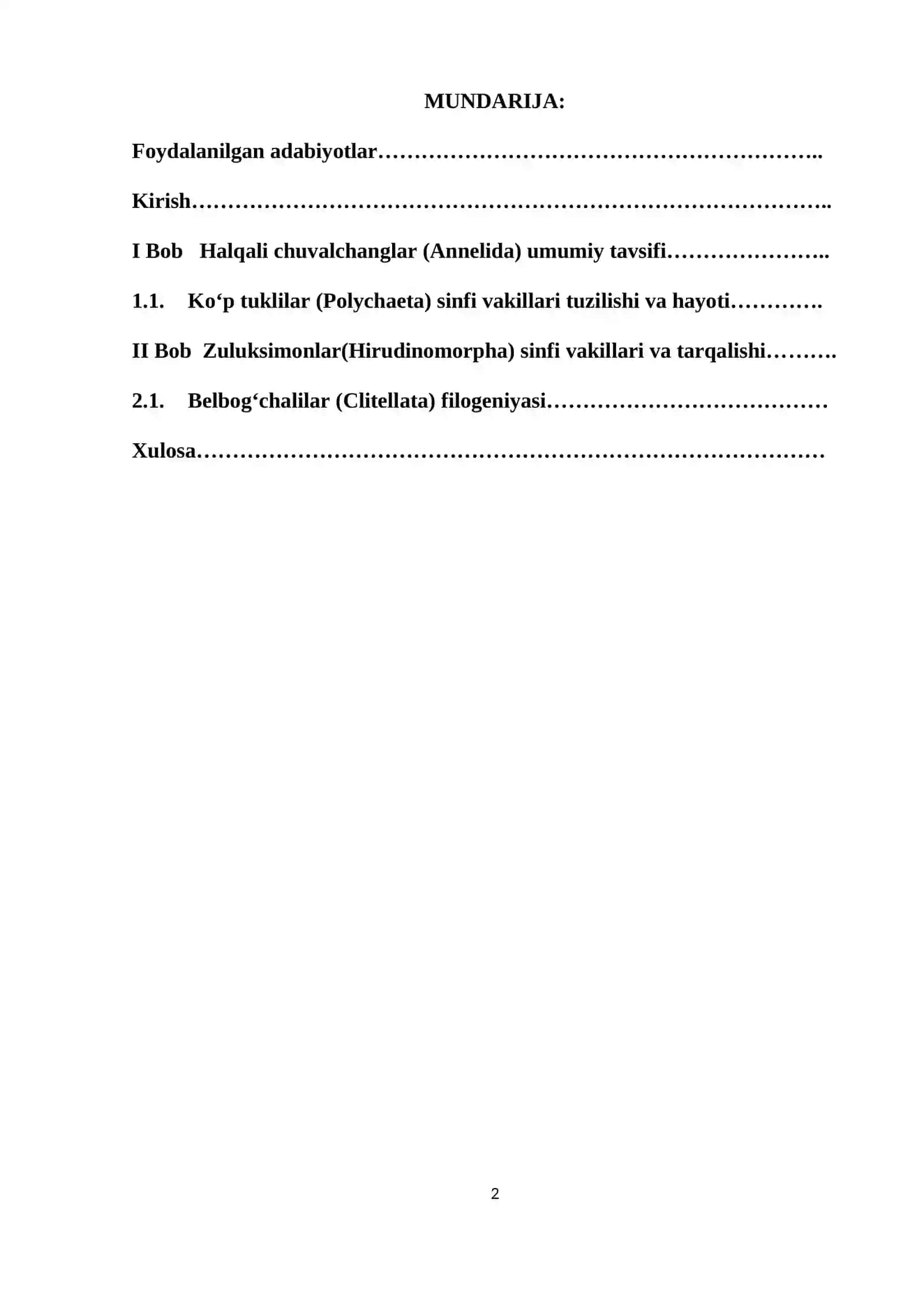 Bob Halqali chuvalchanglar (Annelida) ko‘p tuklilar (Polychaeta) sinfi vakillari tuzilishi va hayoti 2
