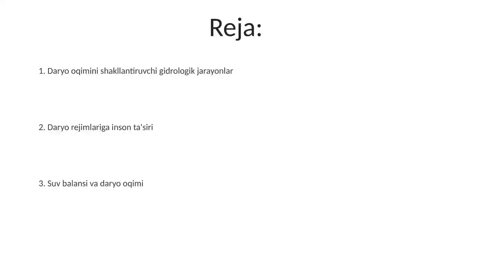 Daryolarning suv rejimi 2