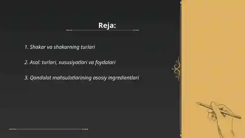 Shakar va shakarning turlari 2