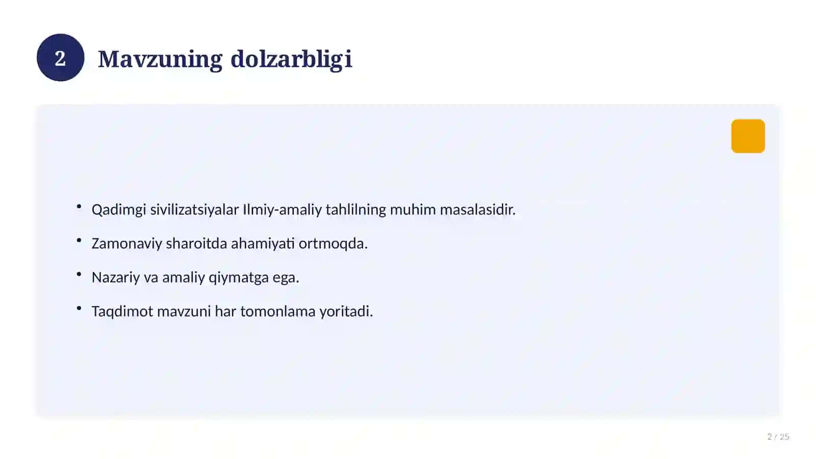 Qadimgi sivilizatsiyalar Ilmiy-amaliy 2