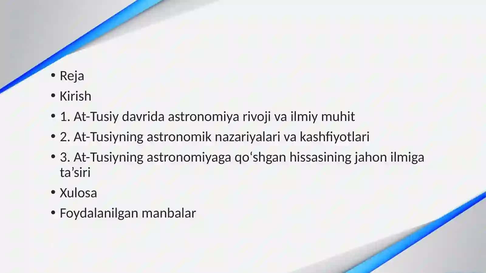 Nosiriddin at-Tusiyning astronomiya taraqqiyotiga qo‘shgan hissasi. 2