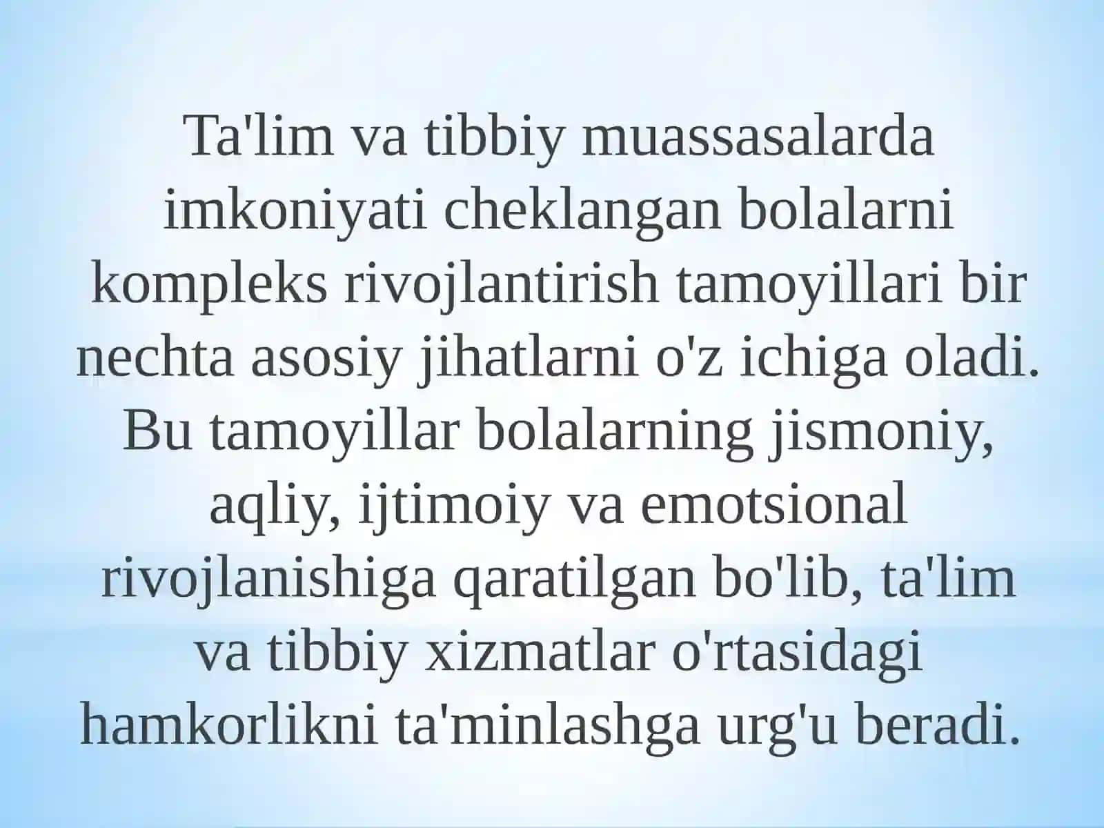 Ta’lim va tibbiy muassasalar dasturi 2