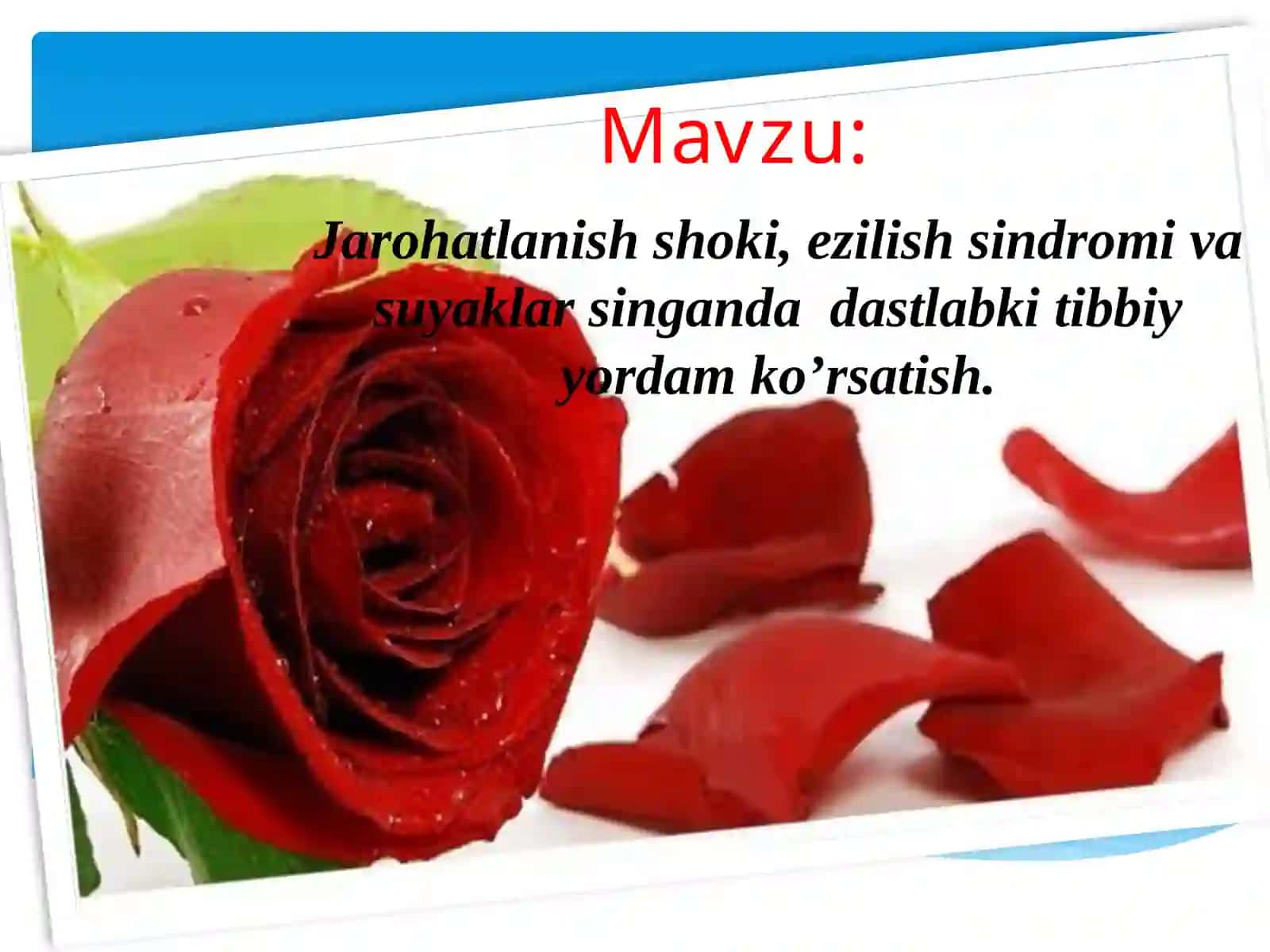 Tibbiy bilim asoslari fanidan tayyorlagan mustaqil ish 2
