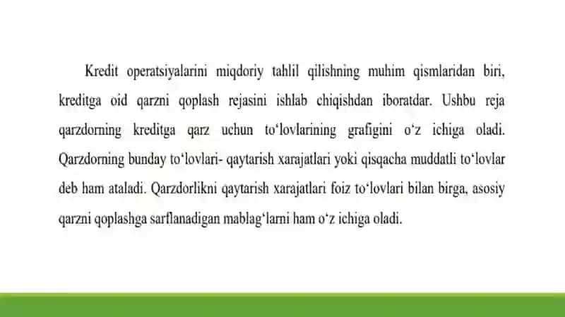 Krеdit hisobi 2