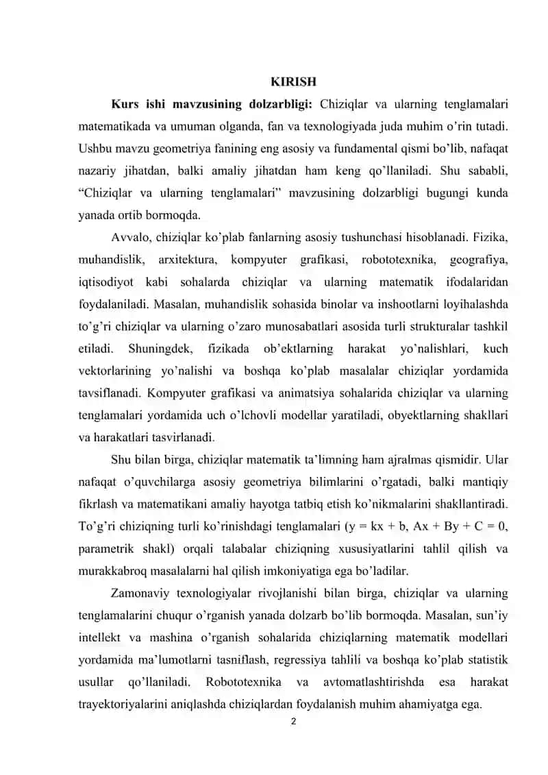 Chiziqli tenglamalar 2