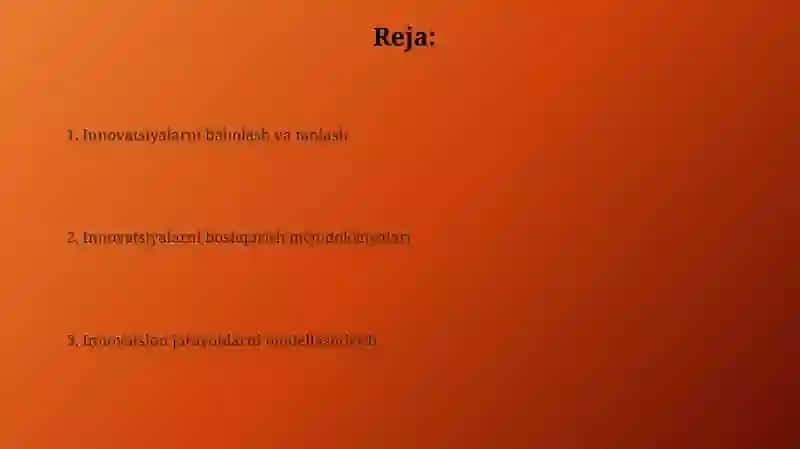 Innovatciona menejment metodologiyasi 2