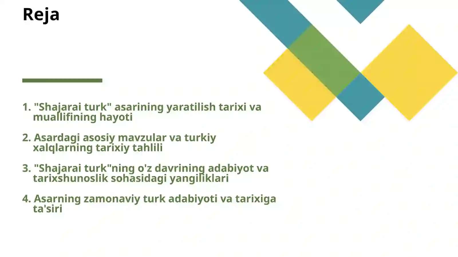 "SHAJARAI TURK" ASARINING ADABIYOT TARIXIDAGI O'RNI 2