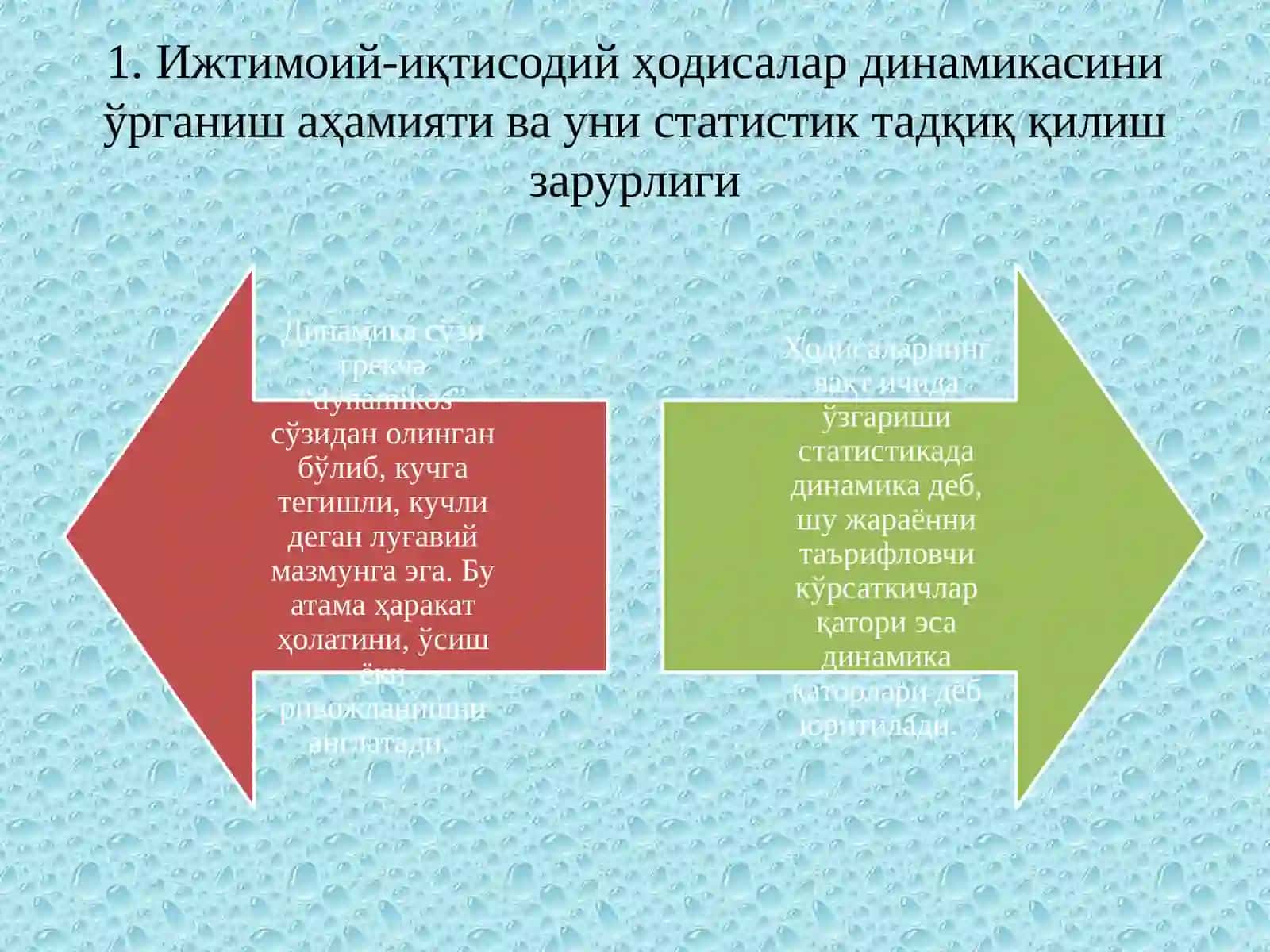 ДИНАМИКАНИ СТАТИСТИК ЎРГАНИШ УСУЛЛАРИ 2